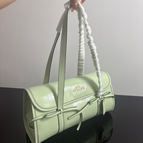 Coach Handbags - Coach Baguette Bag Green Bow Flap Shoulder Chic